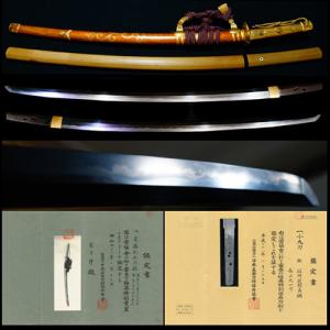 相州正宗十哲徳川家伝来か在銘『石州出羽貞綱』特別保存刀剣毛彫